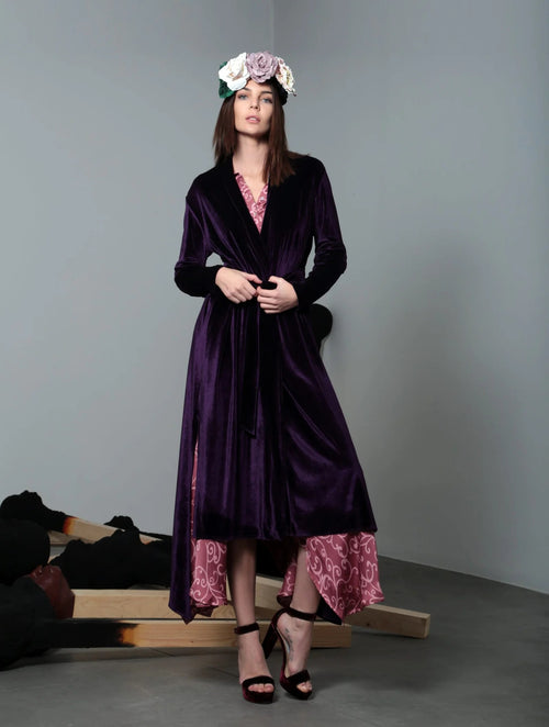 Long Velvet Cardigan