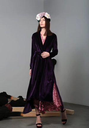 Long Velvet Cardigan