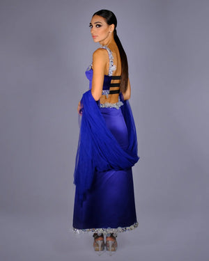 Blue Eyes Silk Razmir Top & Skirt