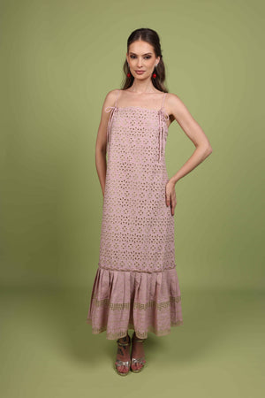 Powder Pink Eyelet Dress
