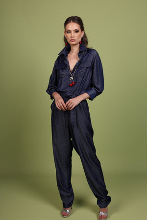 Light Denim Strass Jumpsuit