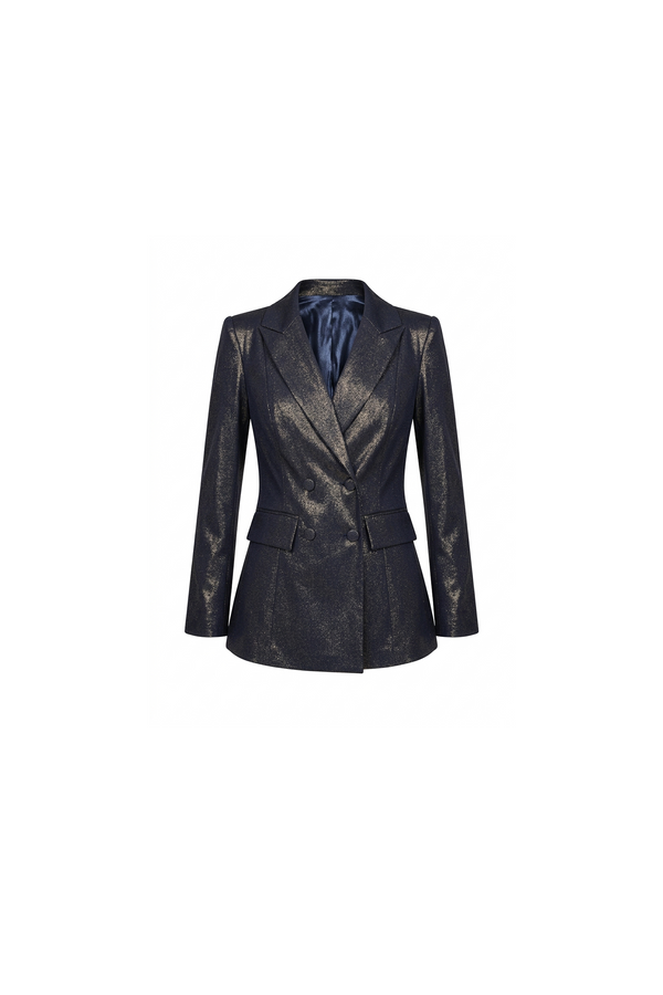 Metallic denim gold Blazer