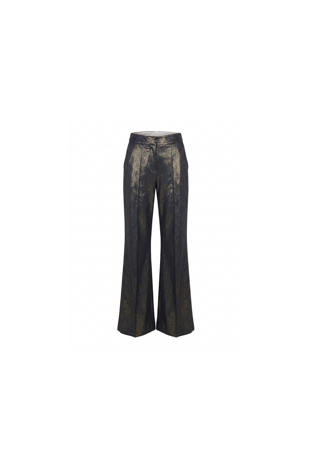 Metallic Denim Wide-Leg Trousers