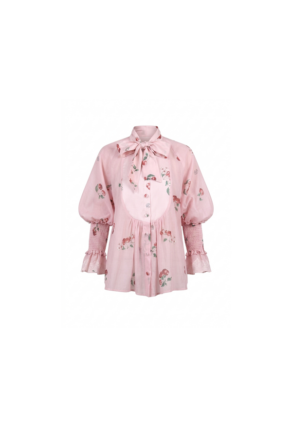 Cherry pink Bow Blouse