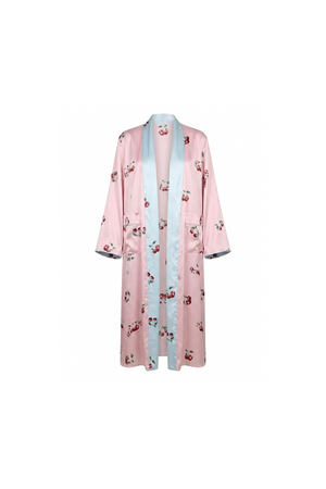 Double Face Cherry Satin Cardigan