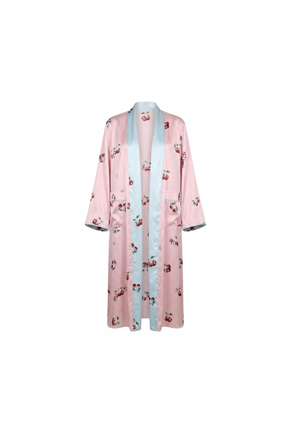 Double Face Cherry Satin Cardigan
