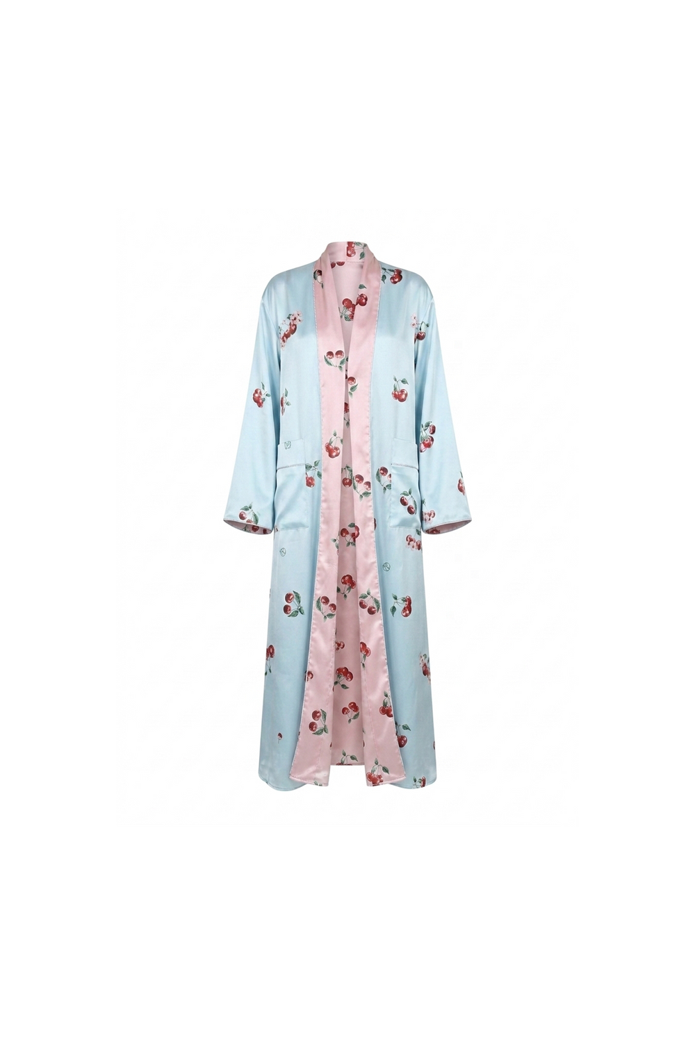 Double Face Cherry Satin Cardigan