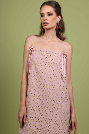Powder Pink Eyelet Dress