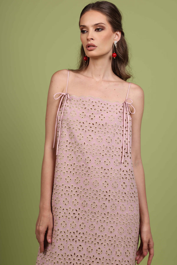 Powder Pink Eyelet Dress