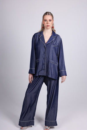Light Denim Strass Set with trim