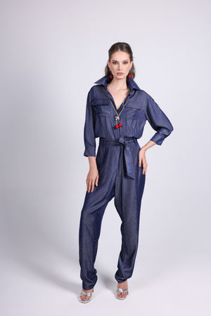 Light Denim Strass Jumpsuit