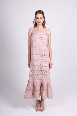 Powder Pink Eyelet Dress