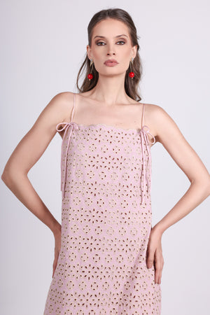 Powder Pink Eyelet Dress
