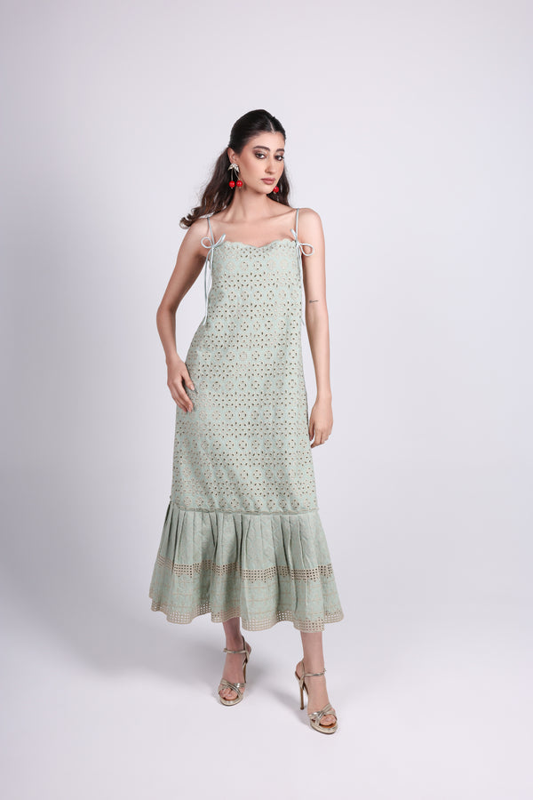 Mint Eyelet Dress