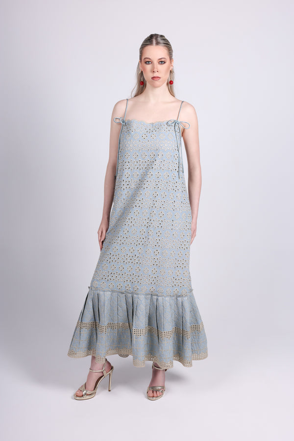 Sky Blue Eyelet Dress