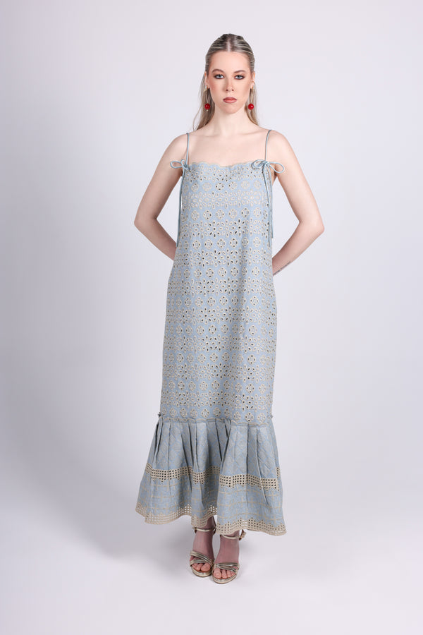 Sky Blue Eyelet Dress