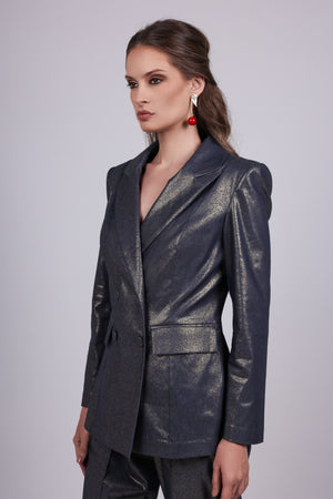 Metallic denim gold Blazer