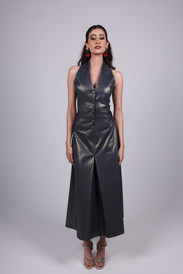Metallic Gold Denim Vest