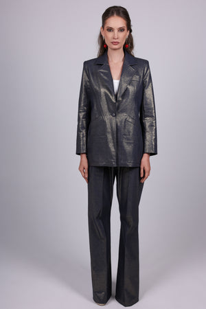Metallic Gold Denim Suit
