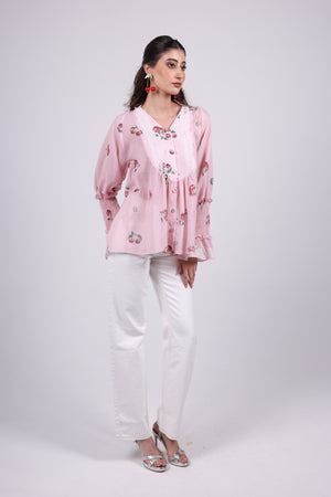 Cherry pink Lace Blouse