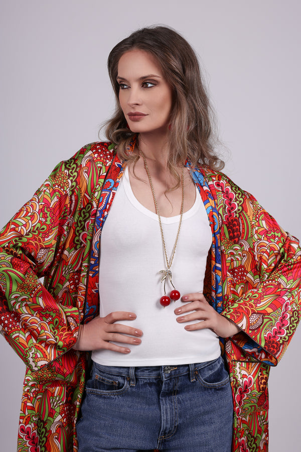 Double Face Satin Cardigan
