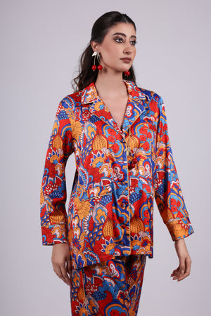 Paisley Satin trim Set