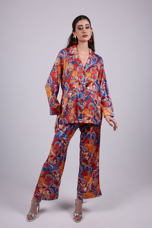 Paisley Satin trim Set