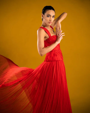 Kayla Silk Red Gown
