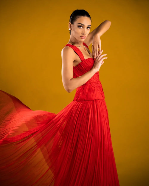 Kayla Silk Red Gown