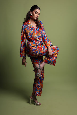 Paisley Satin trim Set