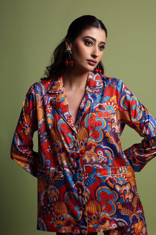 Paisley Satin trim Set