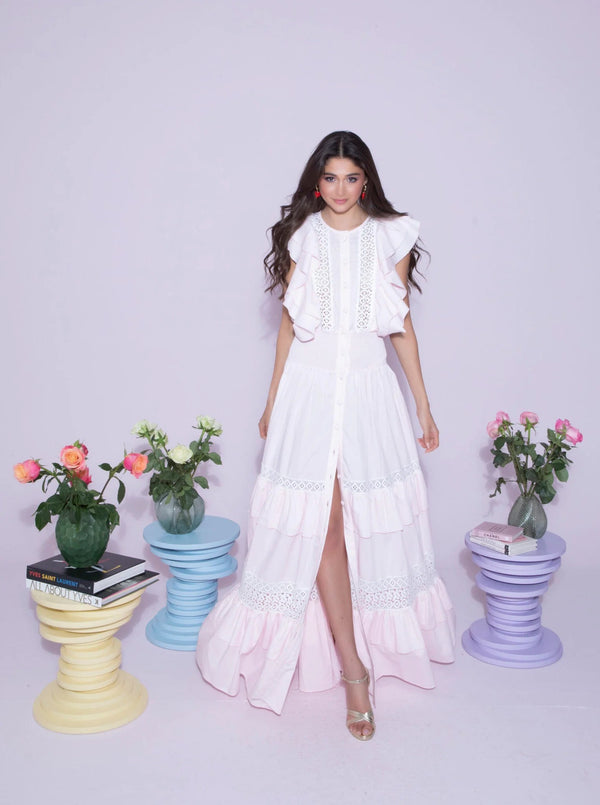 Rosé Cascade Dress