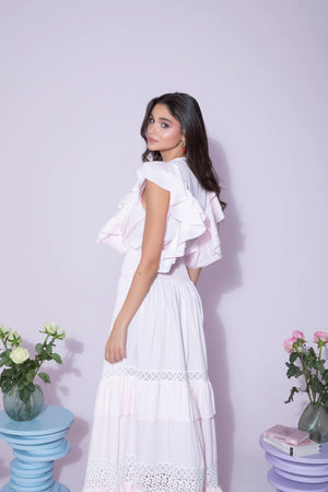 Rosé Cascade Dress