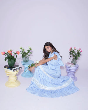Rosé Cascade Dress