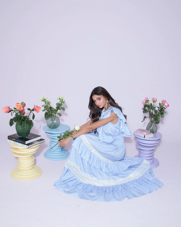Rosé Cascade Dress