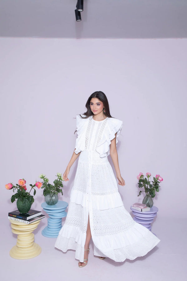 Rosé Cascade Dress