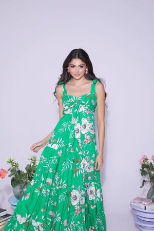 Tropic Bloom Tie Dress