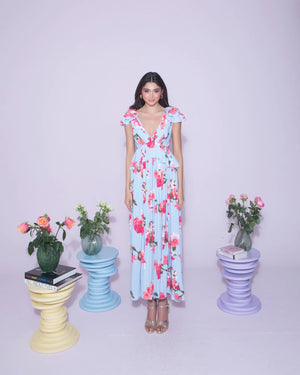 rose ruffle dress