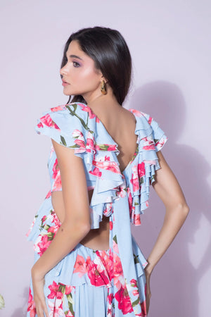 rose ruffle dress