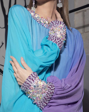 haifa abaya with neck embroidery