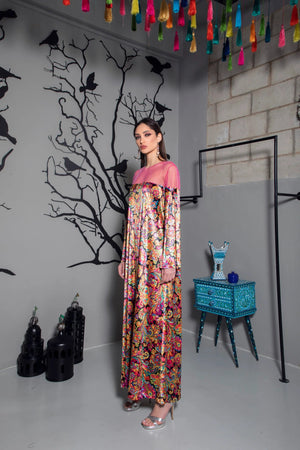 Tulle Velvet Silk Kaftan