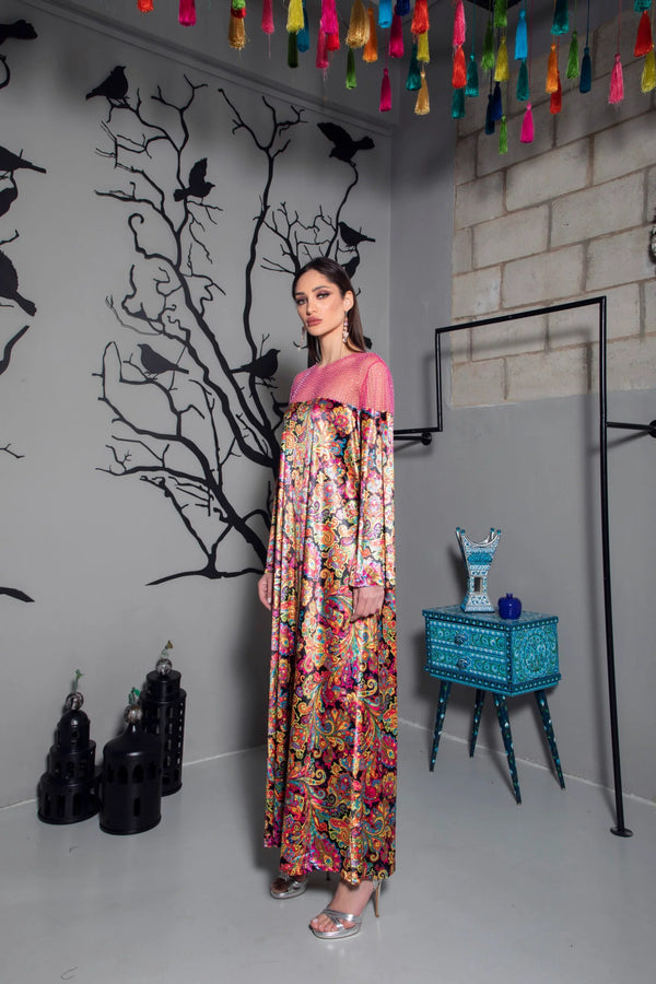 Tulle Velvet Silk Kaftan