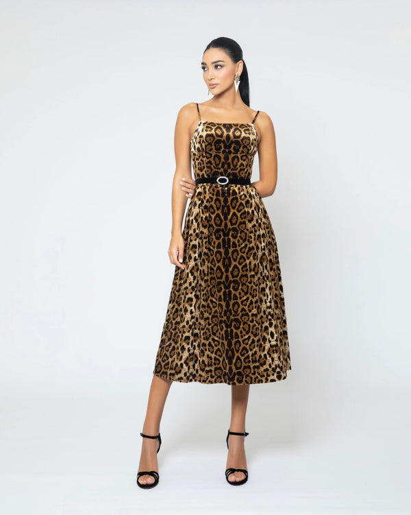 leopard midi dress