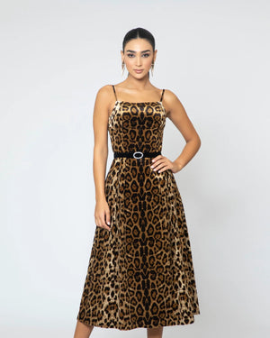 leopard midi dress