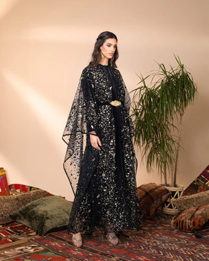 butterfly sequin abaya