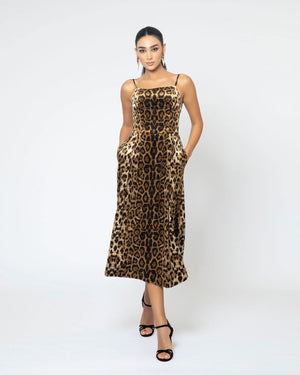 leopard midi dress