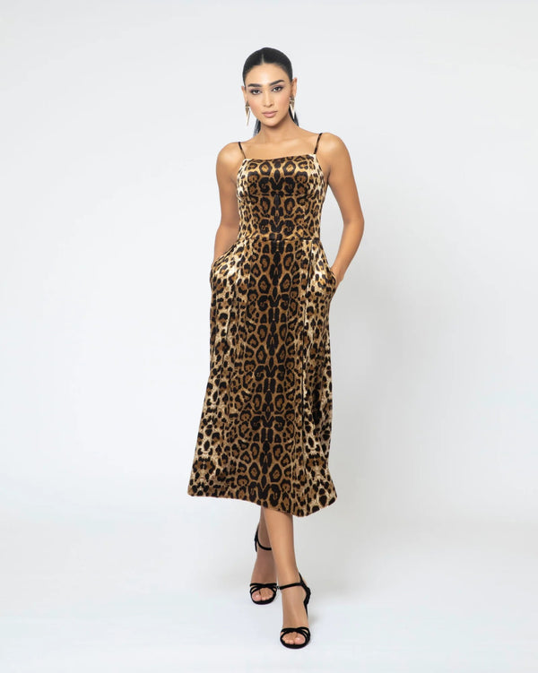 leopard midi dress