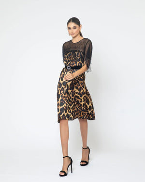 dentelle leopard dress