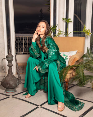 Green Embroidered Kaftan