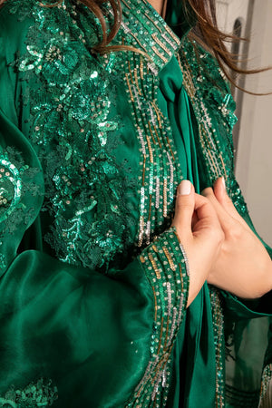 Green Embroidered Kaftan